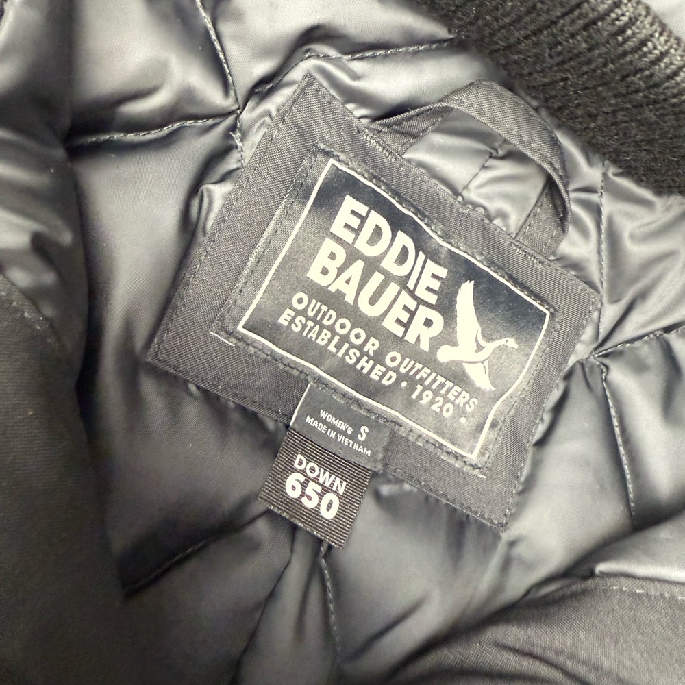 Eddie Bauer Women's Black Down Parka Ski Jacket‎ with Fur Hood NEW - Picture 5 of 9